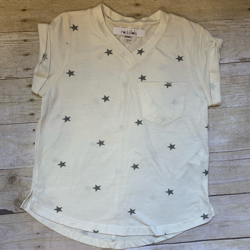 Rock & Lola Off white t-shirt with stars